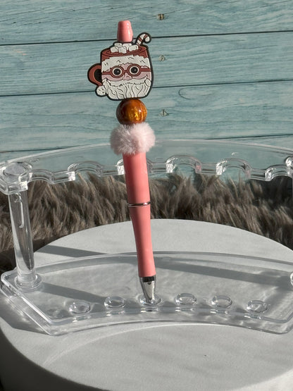 Cute Peachy/Pink Santa Hot Cocoa Pen