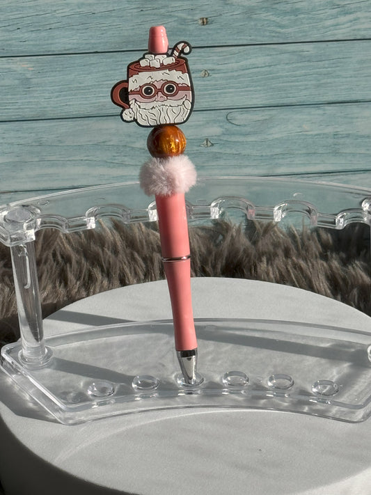 Cute Peachy/Pink Santa Hot Cocoa Pen