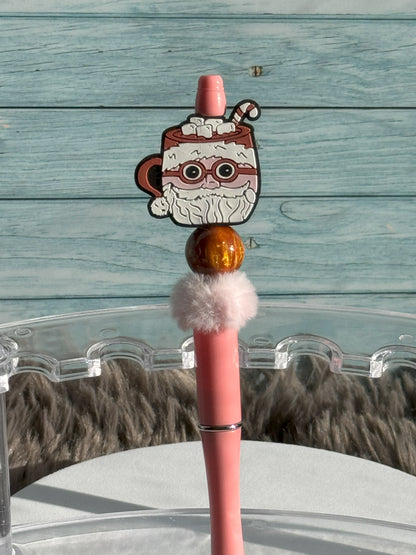 Cute Peachy/Pink Santa Hot Cocoa Pen