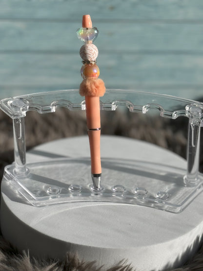 Peach Candy Cane/Heart Pen
