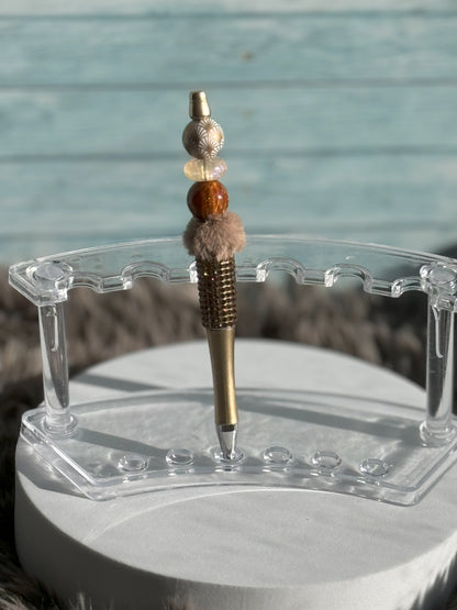 Gold Pen with Bronze Rhinestones