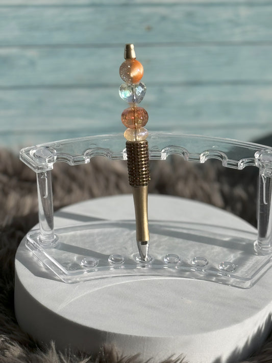 Gold with Bronze Rhinestones Pen
