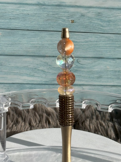 Gold with Bronze Rhinestones Pen