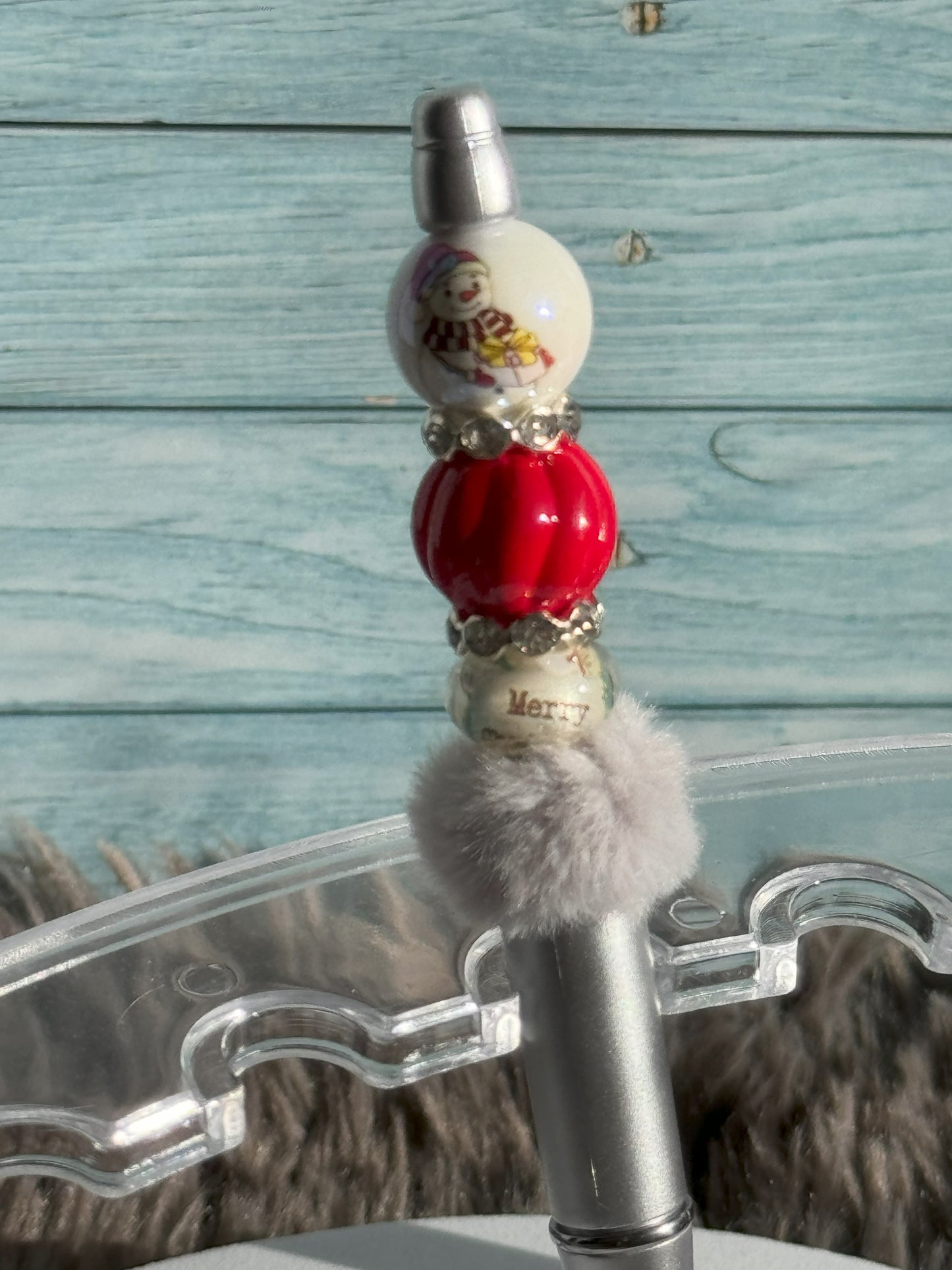 Silver Snowman Pen